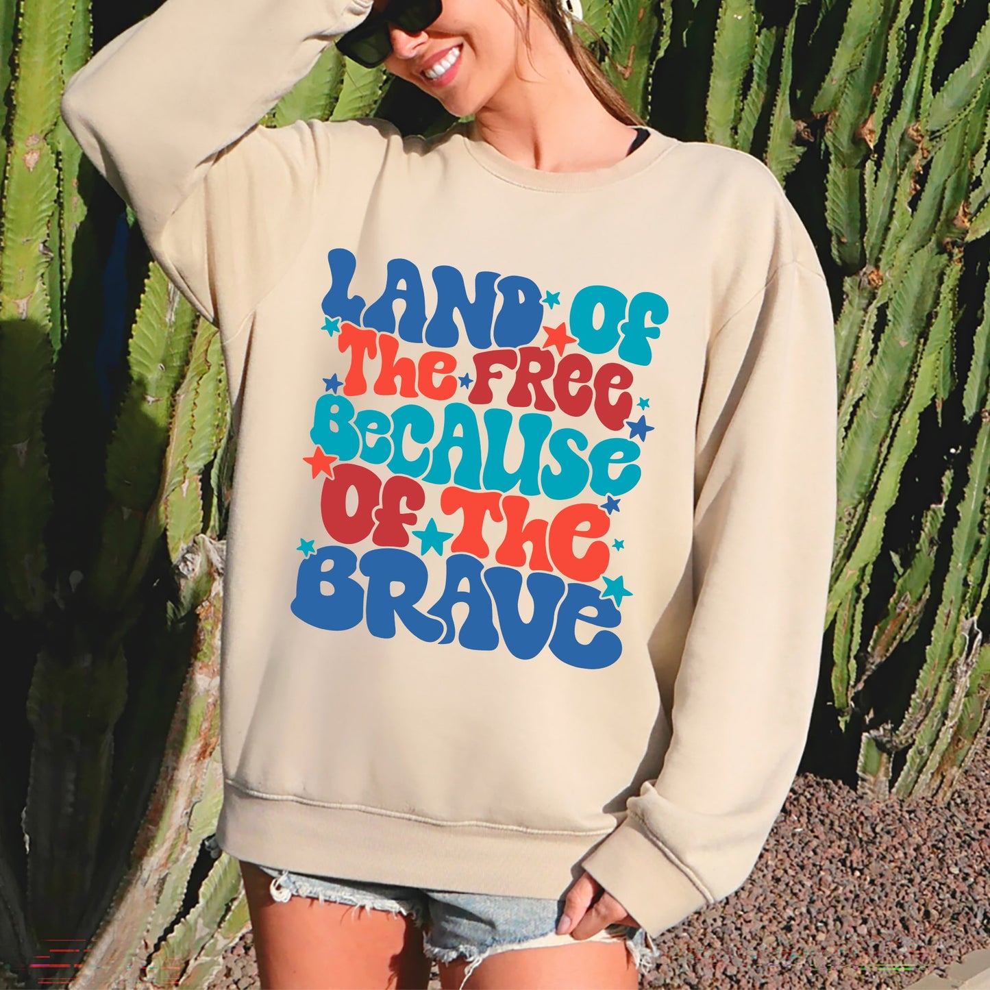 Land Of The Free, American Babe, 4th of July Sweatshirt