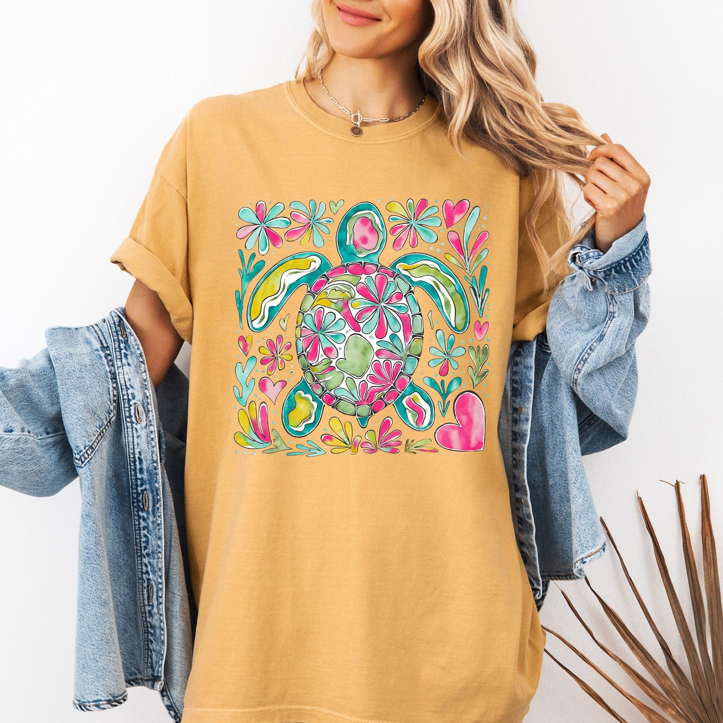 Painted Sea Turtle, Turtle, Sea, Ocean, Summer, Beach, Comfort Colors T-Shirt