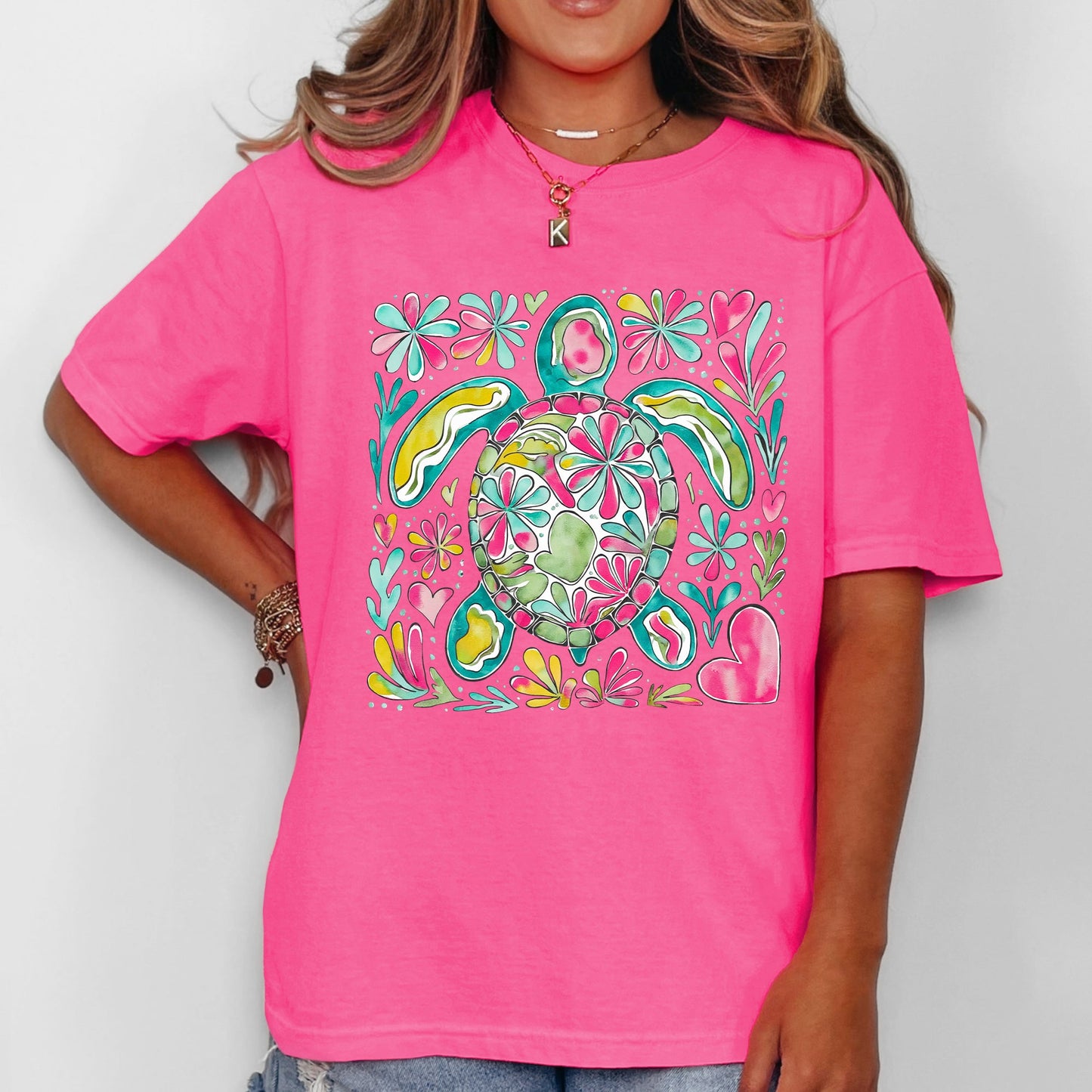 Painted Sea Turtle, Turtle, Sea, Ocean, Summer, Beach, Comfort Colors T-Shirt