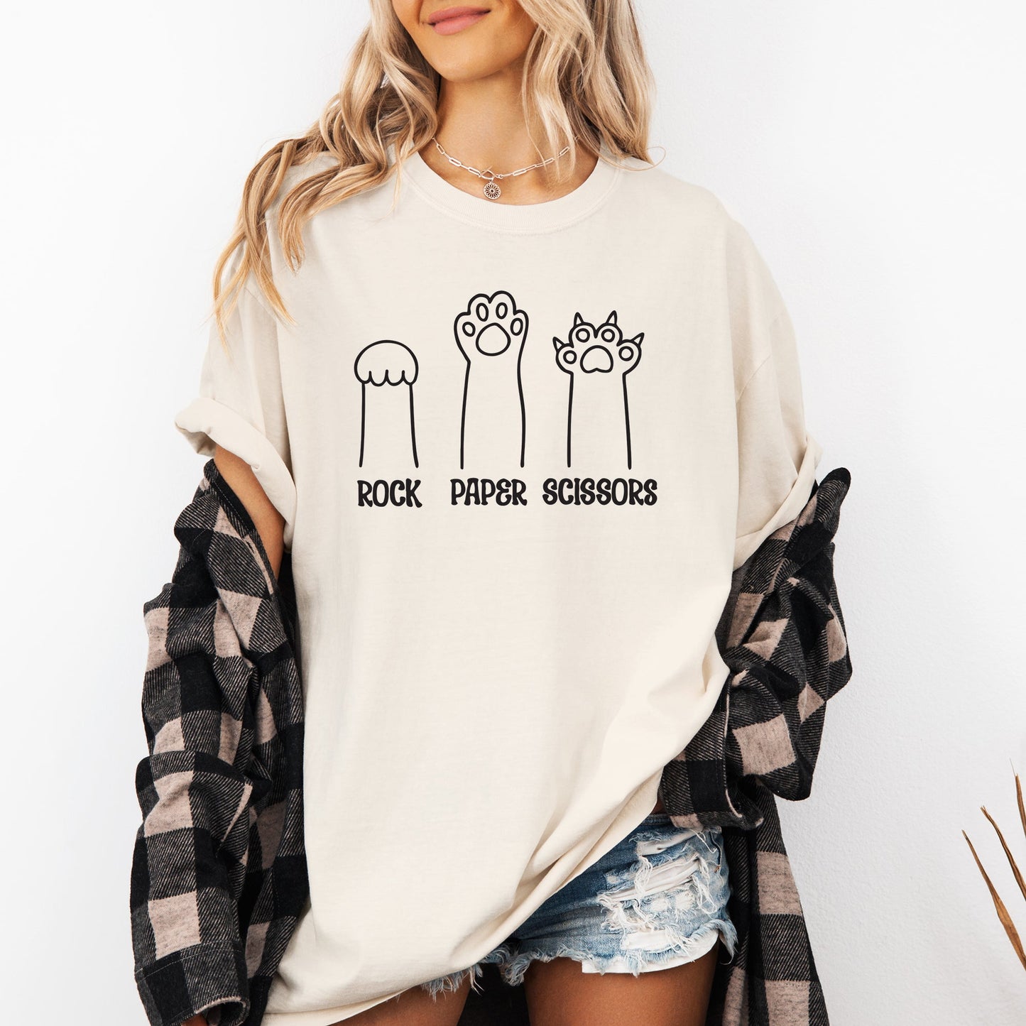 Rock, Paper, Scissors, Cat Mom, Cat Funny, Feline, Pet Tshirt Comfort Colors T-Shirt