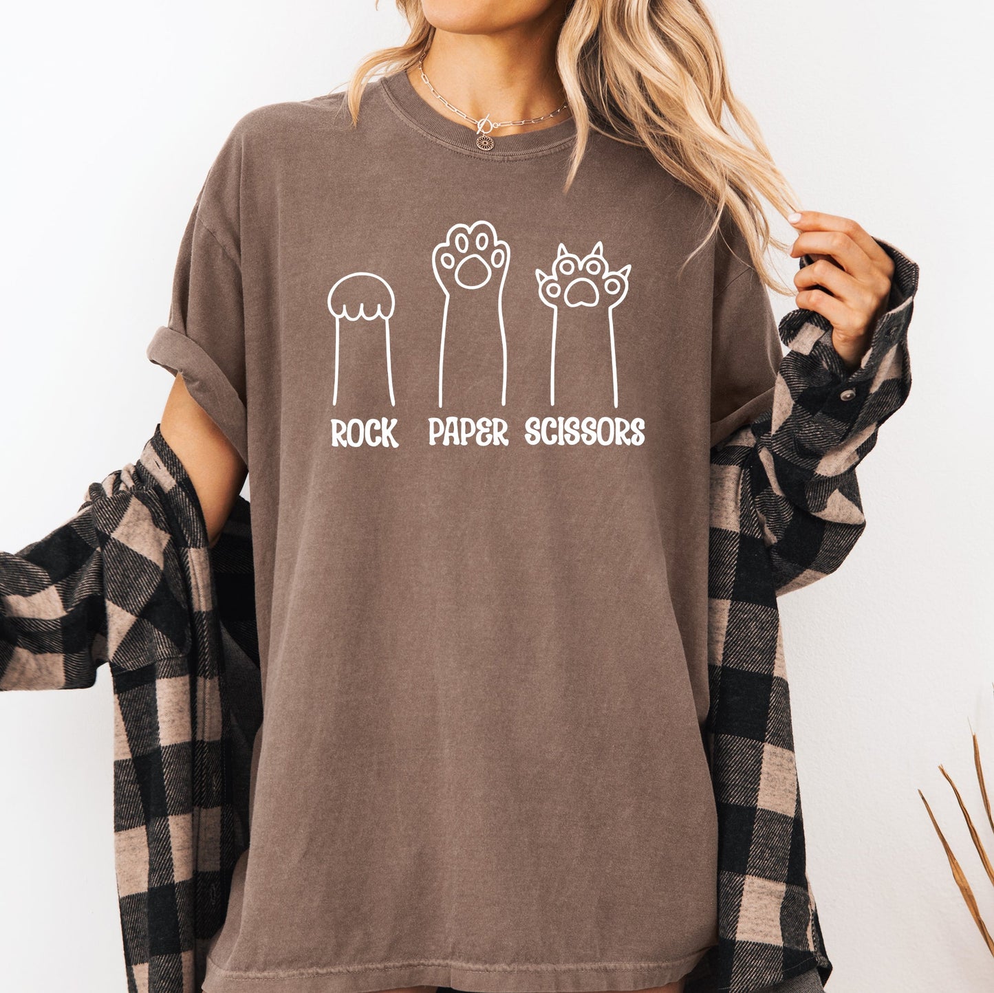 Rock, Paper, Scissors, Cat Mom, Cat Funny, Feline, Pet Tshirt Comfort Colors T-Shirt