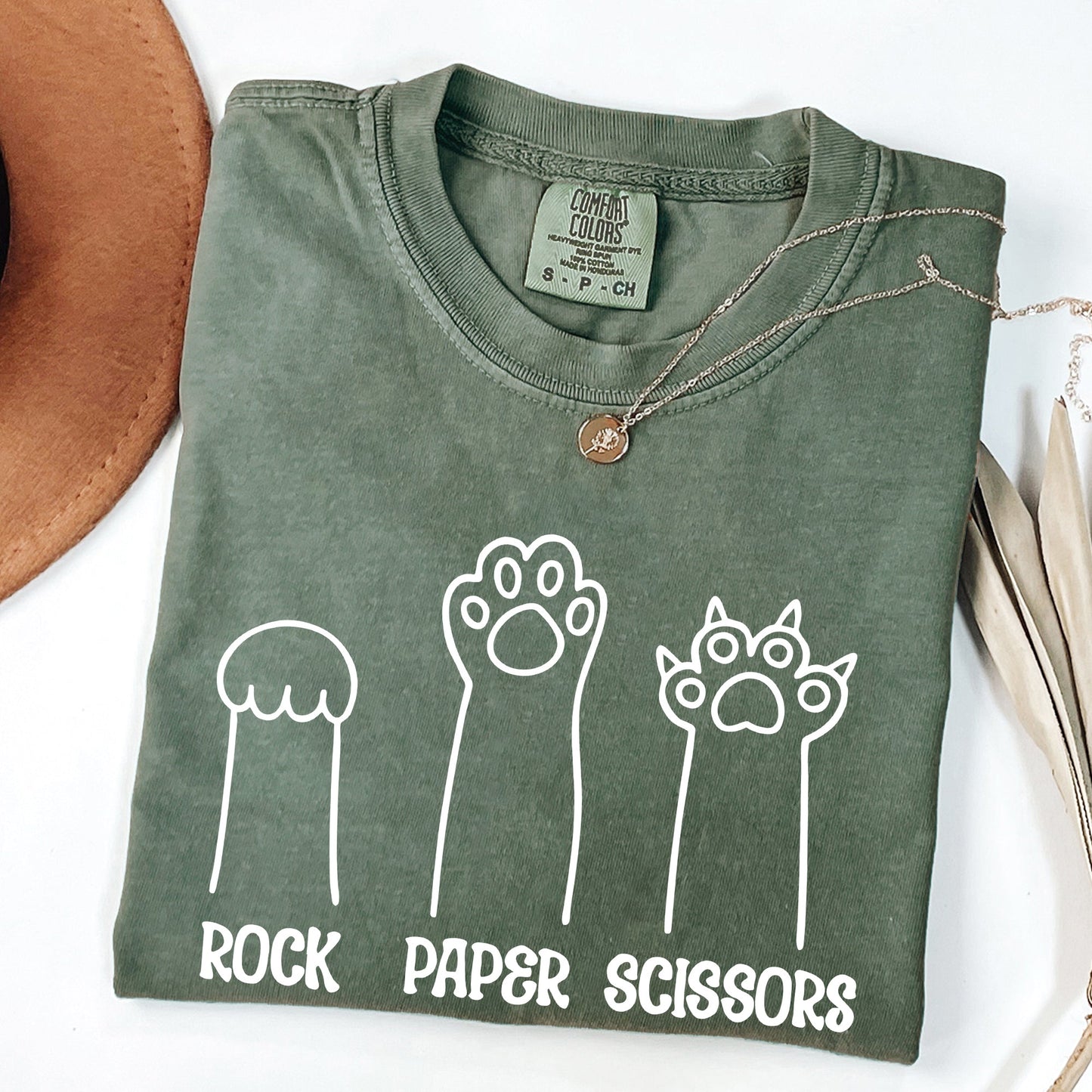Rock, Paper, Scissors, Cat Mom, Cat Funny, Feline, Pet Tshirt Comfort Colors T-Shirt