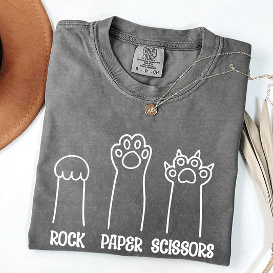 Rock, Paper, Scissors, Cat Mom, Cat Funny, Feline, Pet Tshirt Comfort Colors T-Shirt