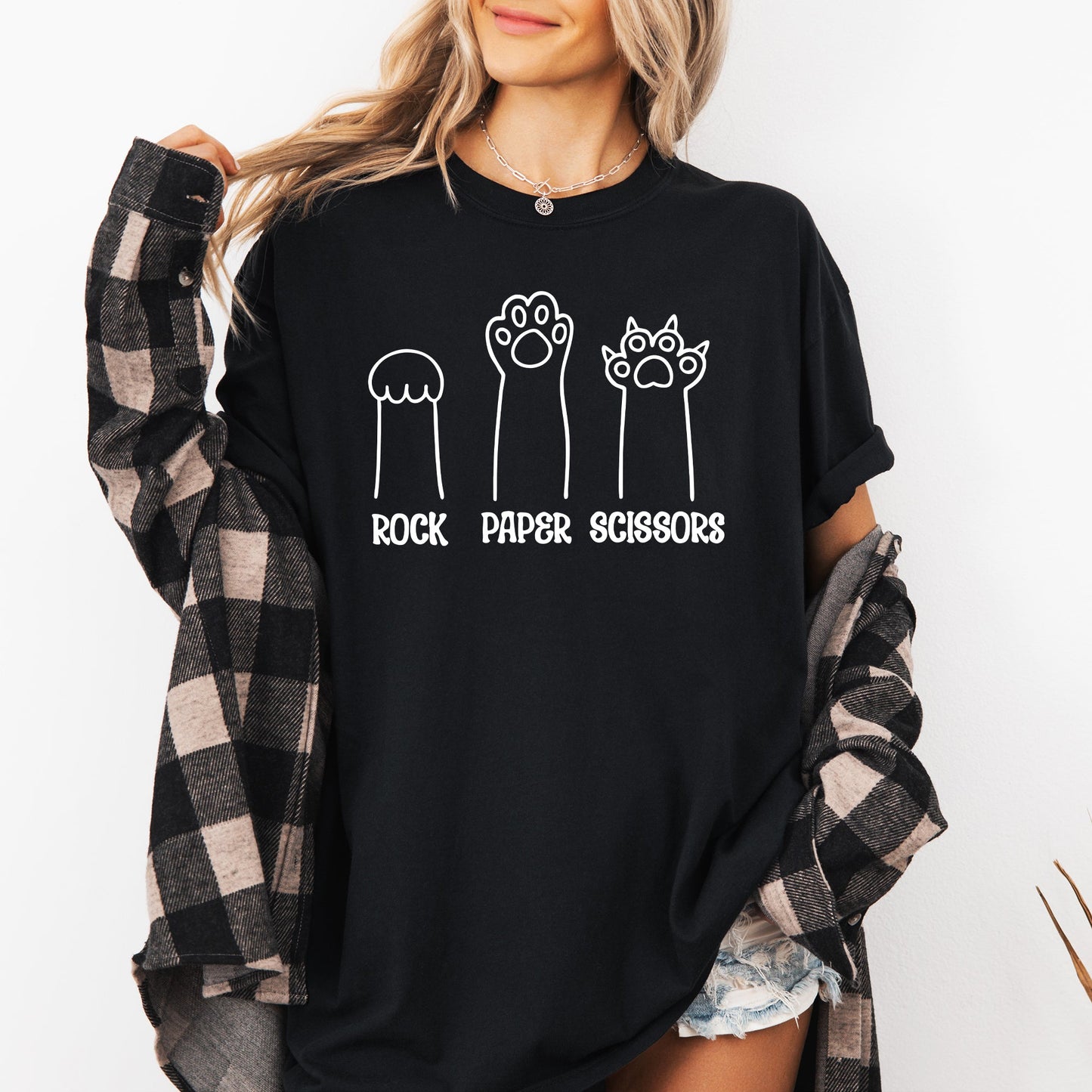 Rock, Paper, Scissors, Cat Mom, Cat Funny, Feline, Pet Tshirt Comfort Colors T-Shirt