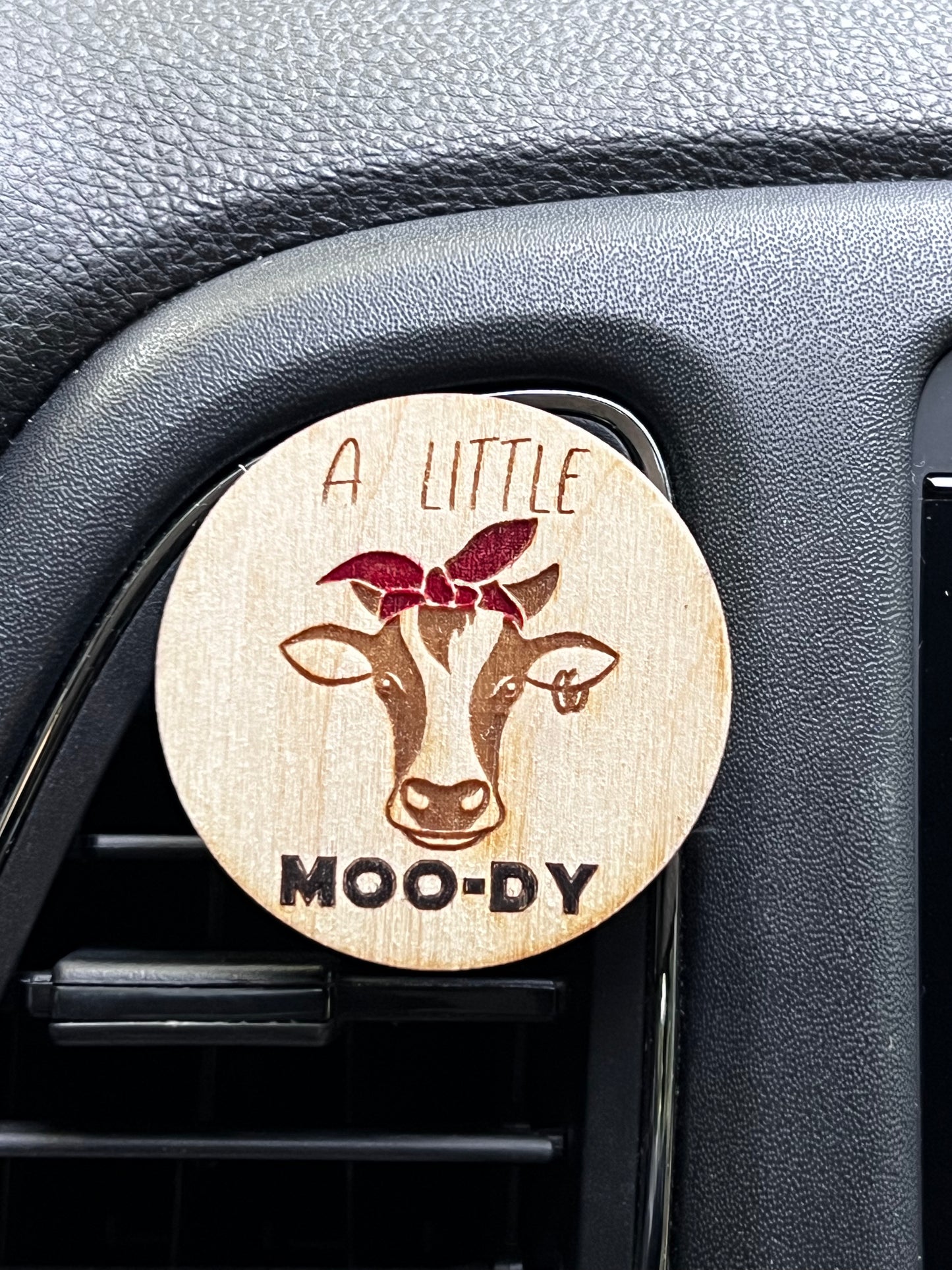 Moody Cow Car Air Freshener/ Diffuser  for Essential Oils | Car Vent Clip