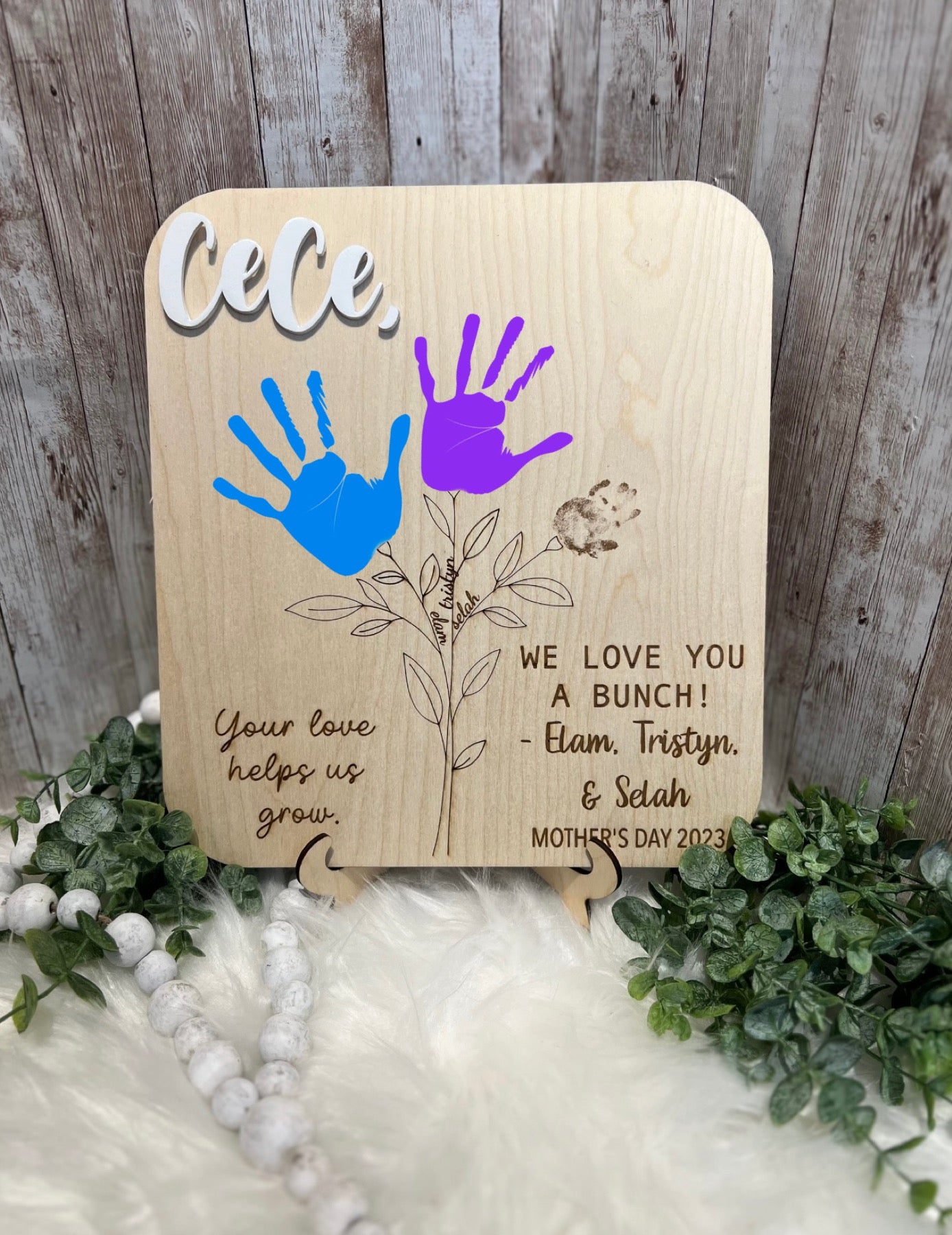 Personalized DIY Handprint Sign, Mother's Day Gift Sign