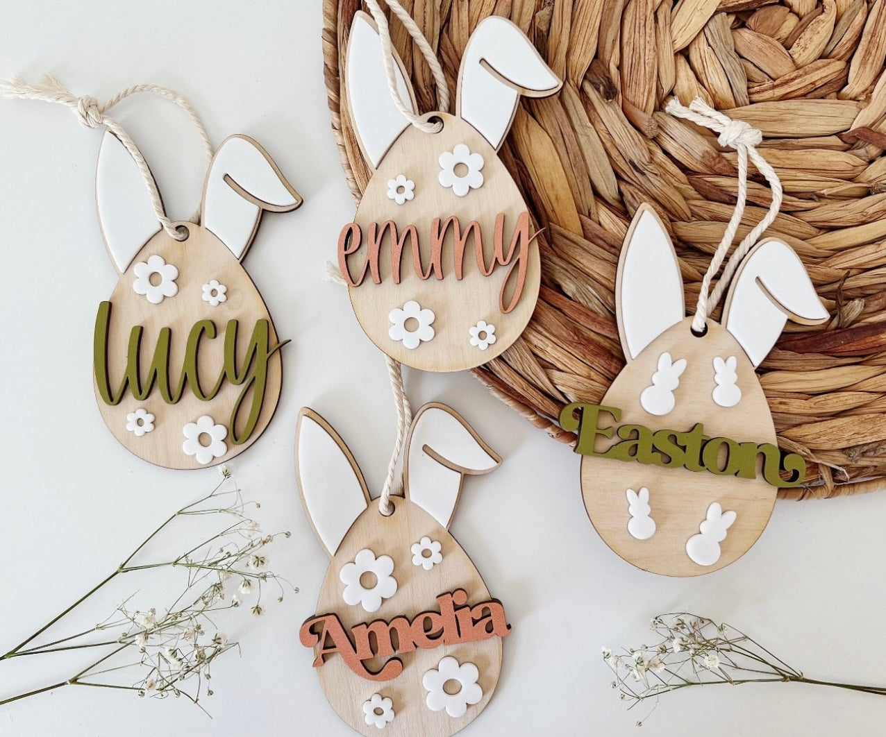 3D Easter Bunny Basket Tags