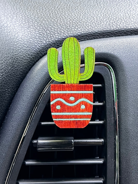 Cactus Car Air Freshener/ Diffuser  for Essential Oils | Car Vent Clip