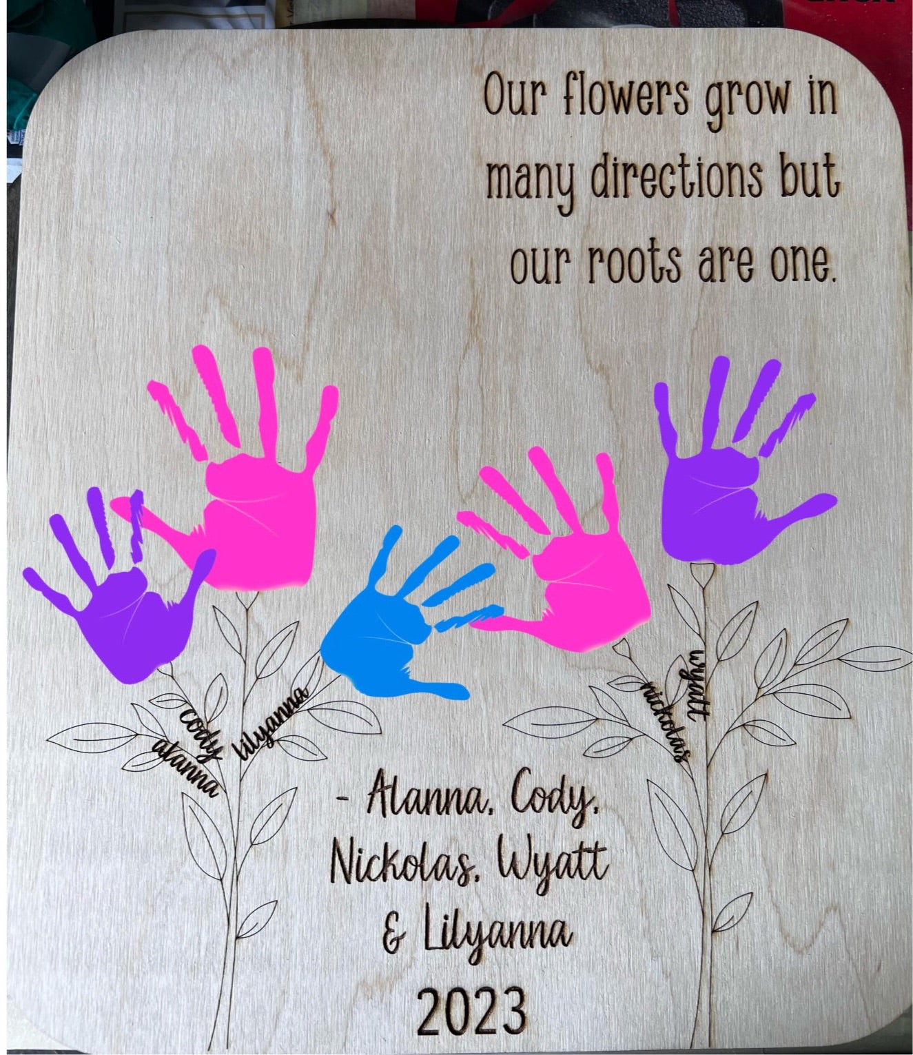 Personalized DIY Handprint Sign, Mother's Day Gift Sign