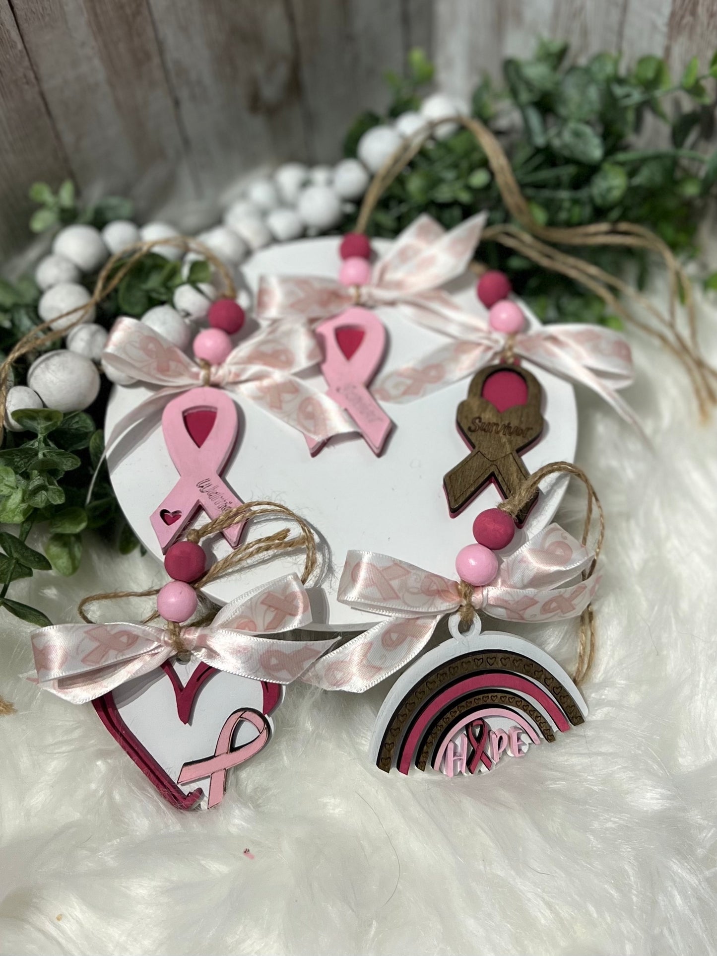 Breast Cancer Car Charms