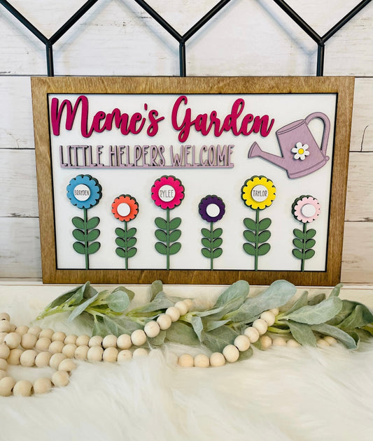 Personalized Flower Family Sign, Personalized Gift for Mom, Mothers day gift