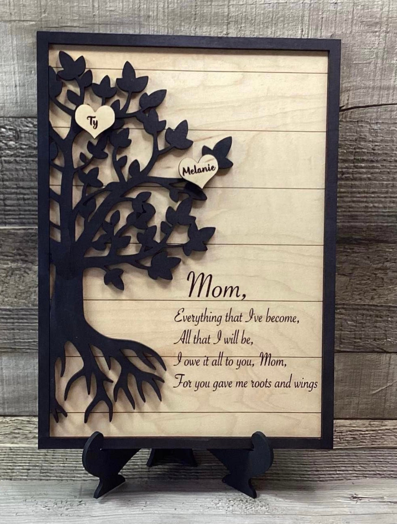 Personalized Family Tree, Keepsake Wooden Wall Art, Mothers Day Gift for Her