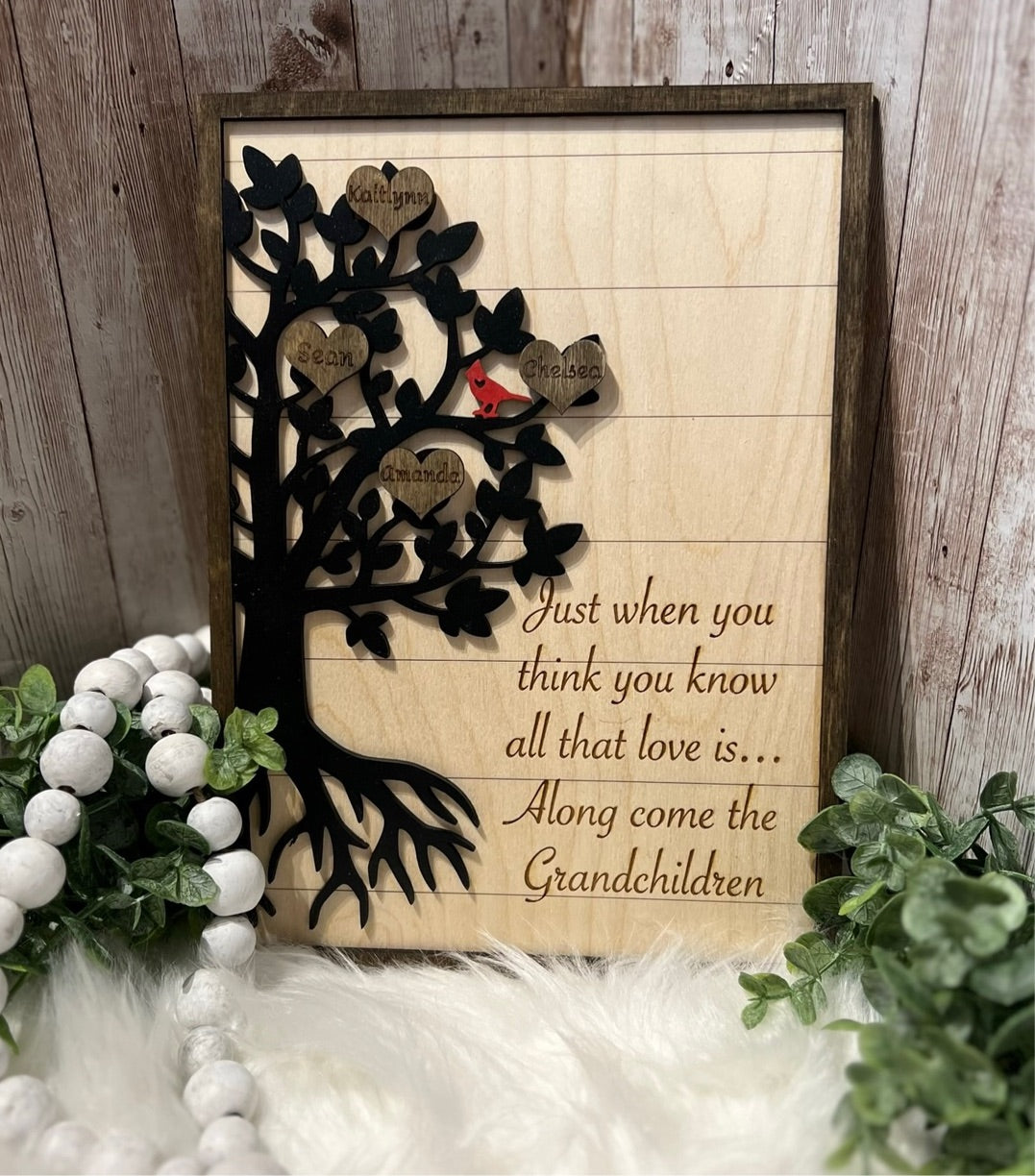 Personalized Family Tree, Keepsake Wooden Wall Art, Mothers Day Gift for Her