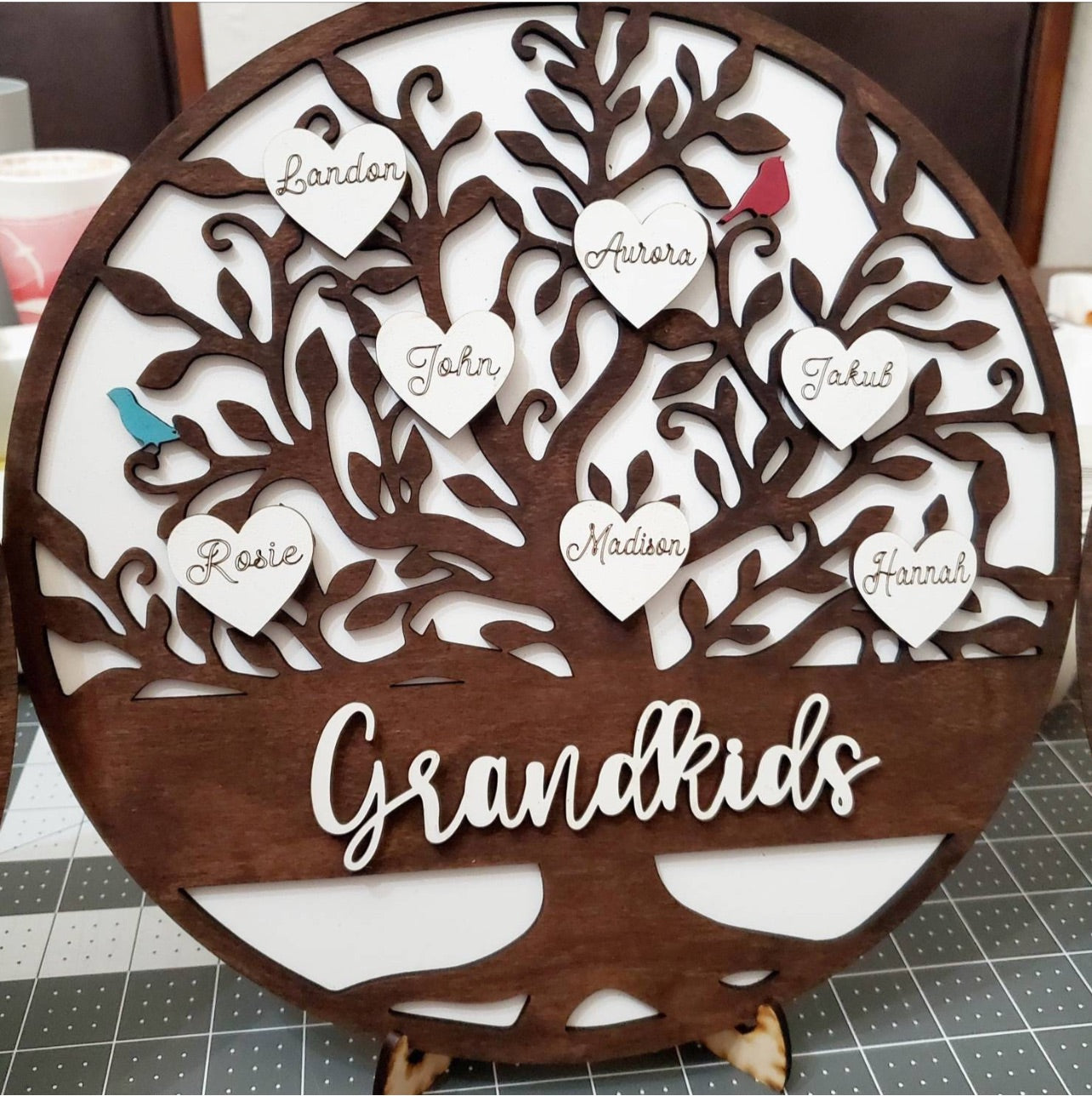 Engraved Wood Family Tree Sign